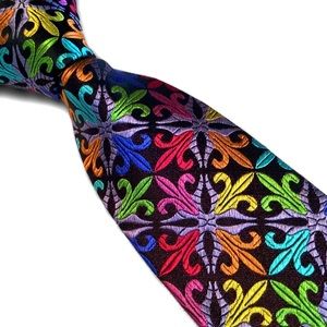 New Bold Multi-color Lawrence Ivey 100% Silk Tie